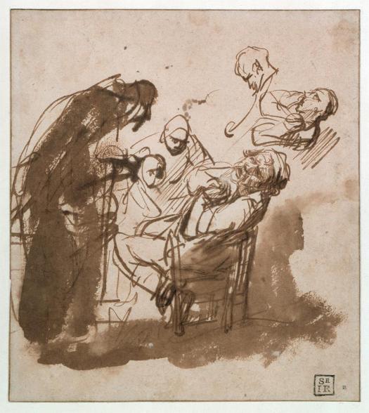 רמברנדט, יעקב מתאבל למראה כתונת הפסים הספוגה דם, 1635-7, קופפרשטישקבינט, ברלין