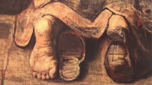 רמברנדט, שיבת הבן האובד, 1661-9 בערך [פרט]